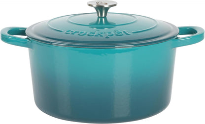Crock-Pot 3 Quart Enameled Cast Iron Dutch Oven – Aqua - X86 | Collection Autumn Hollow - WTIF