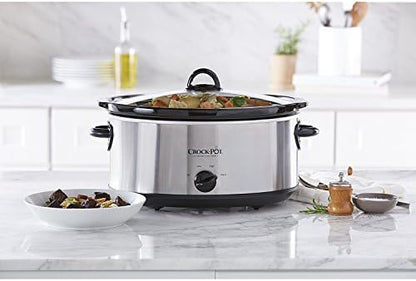 Crock-Pot 7 Quart Oval Manual Slow Cooker – Stainless Steel - D64 | Collection Clover View - QECF