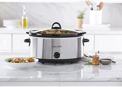 Crock-Pot 7 Quart Oval Manual Slow Cooker – Stainless Steel - D64 | Collection Clover View - QECF