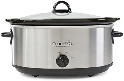 Crock-Pot 7 Quart Oval Manual Slow Cooker – Stainless Steel - D64 | Collection Clover View - QECF