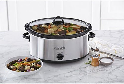 Crock-Pot 7 Quart Oval Manual Slow Cooker – Stainless Steel - D64 | Collection Clover View - QECF
