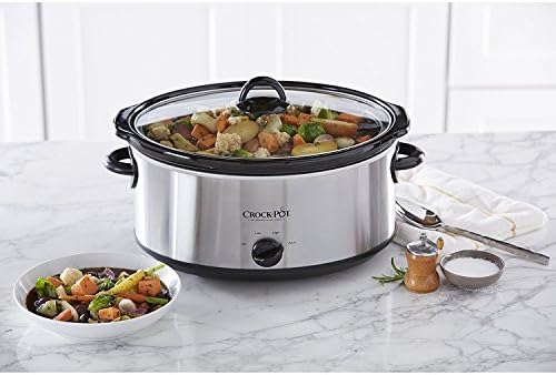 Crock-Pot 7 Quart Oval Manual Slow Cooker – Stainless Steel - D64 | Collection Clover View - QECF
