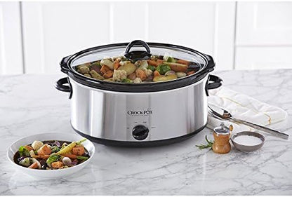 Crock-Pot 7 Quart Oval Manual Slow Cooker – Stainless Steel - D64 | Collection Clover View - QECF
