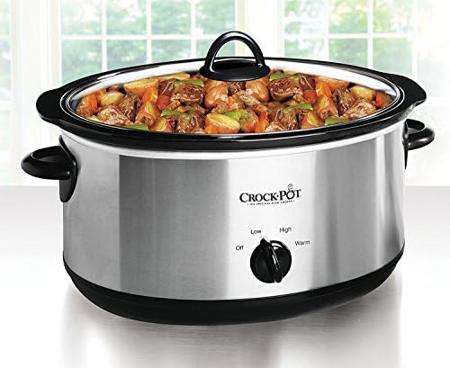 Crock-Pot 7 Quart Oval Manual Slow Cooker – Stainless Steel - D64 | Collection Clover View - QECF