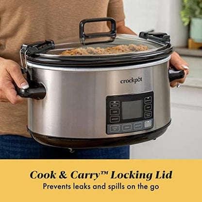 Crock-Pot 7 Quart Portable Programmable Slow Cooker with Timer - M5R | Signature Opal Hollow - LCII
