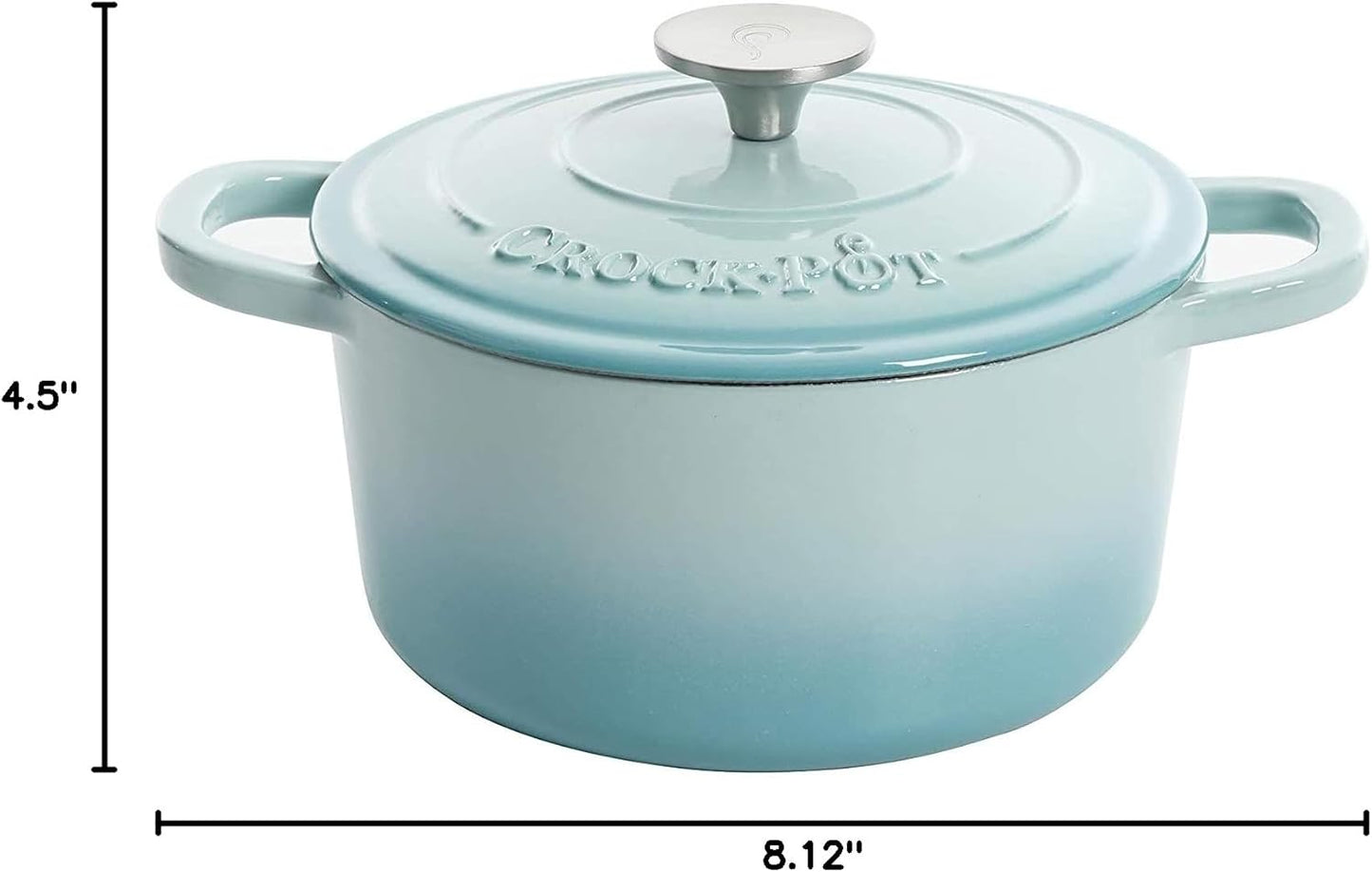 Crock-Pot 3 Quart Enameled Cast Iron Dutch Oven – Aqua - X86 | Collection Autumn Hollow - WTIF