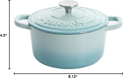 Crock-Pot 3 Quart Enameled Cast Iron Dutch Oven – Aqua - X86 | Collection Autumn Hollow - WTIF