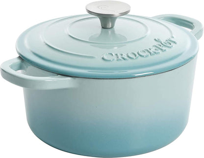 Crock-Pot 3 Quart Enameled Cast Iron Dutch Oven – Aqua - X86 | Collection Autumn Hollow - WTIF